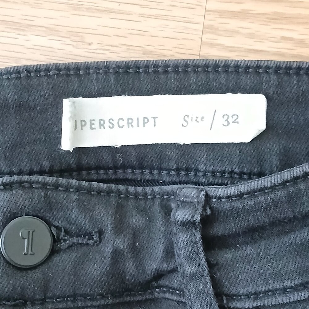 Anthropologie Pilcro Frayed Hem Superscript  Cropped Jeans Black Size 32 - Picture 7 of 8